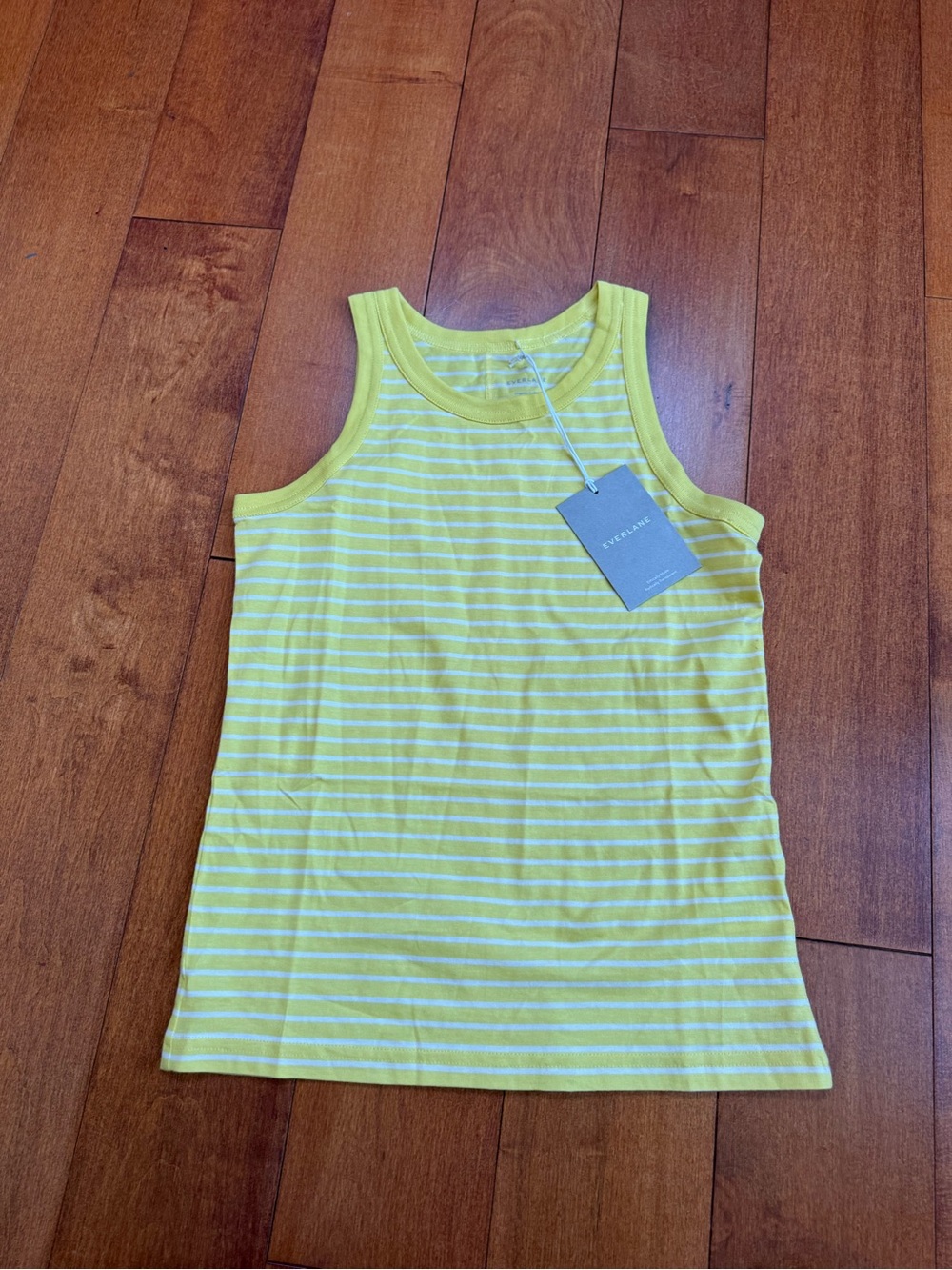 NWT Everlane Yellow and White Striped Tank Top XS